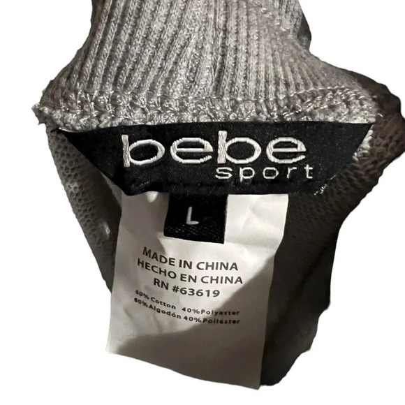 BEBE SPORT Women Nailhead Studded LOGO Joggers Sweat Pants in Heather Grey Nwt - Picture 7 of 11